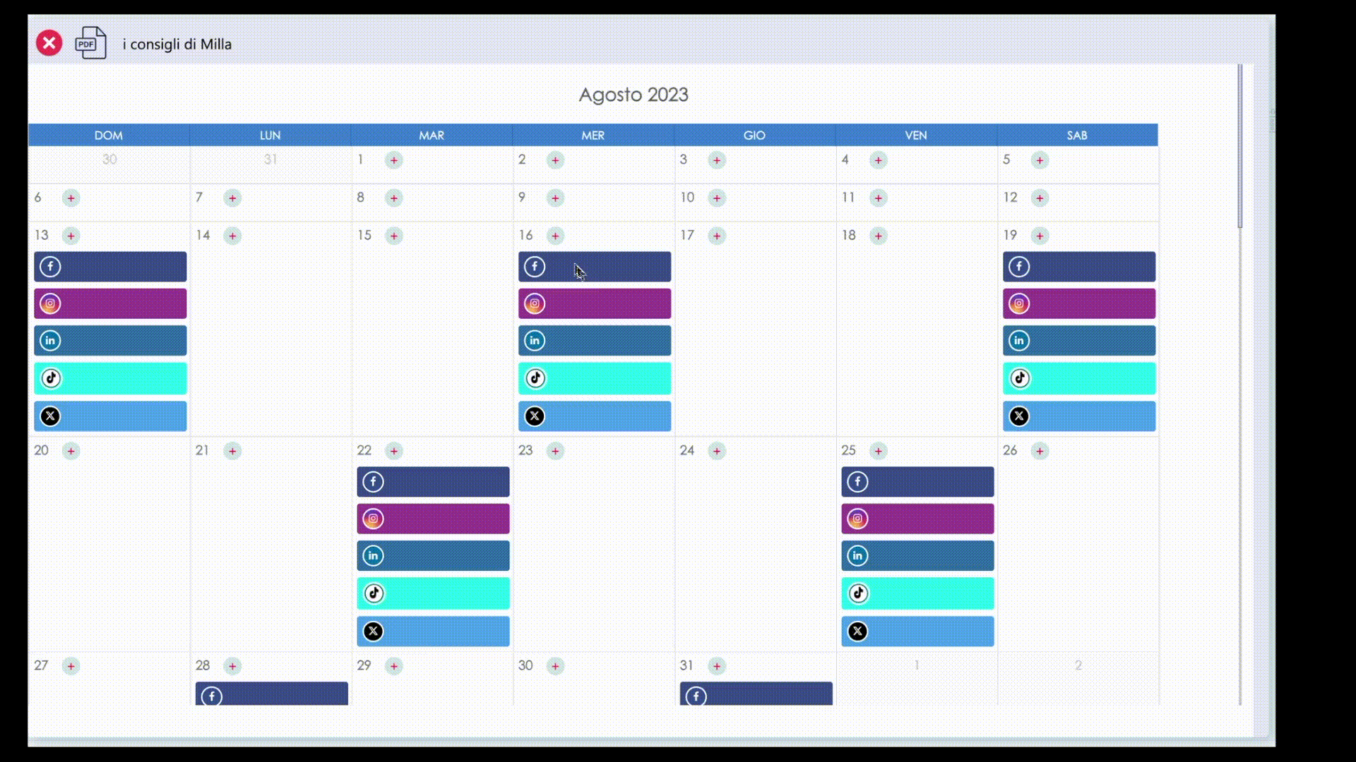 creazione calendario editoriale