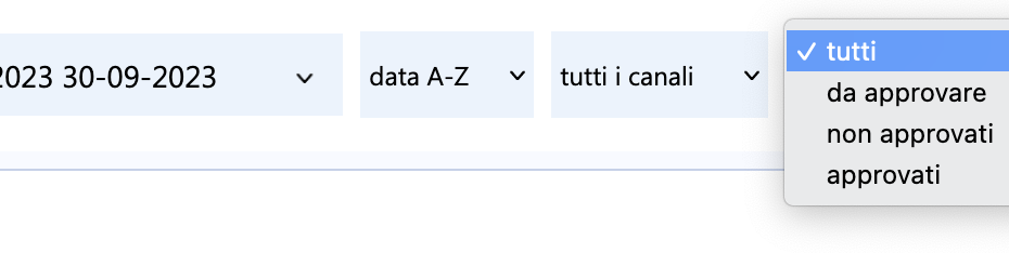 Approvazione dei contenuti