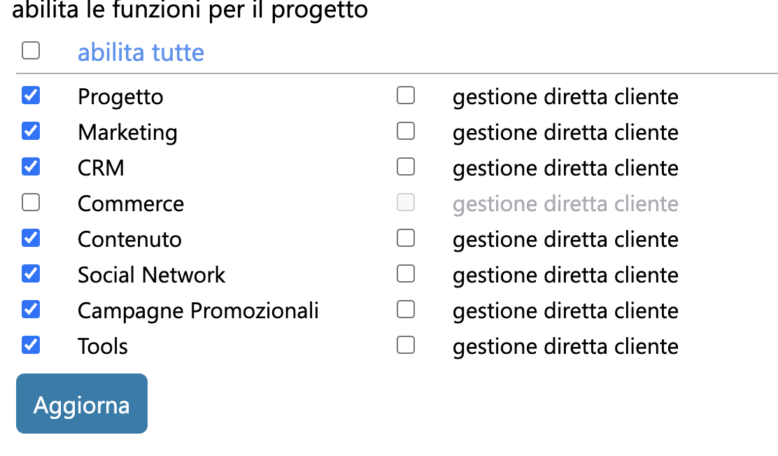 configura moduli del progetto