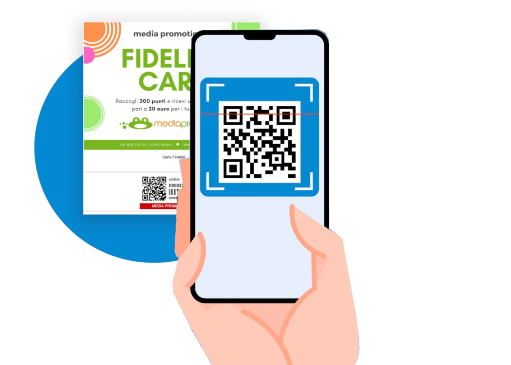 usare smartphone qr-code fidelity card digitale