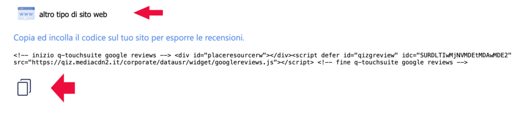 inserisci recensioni google su sito