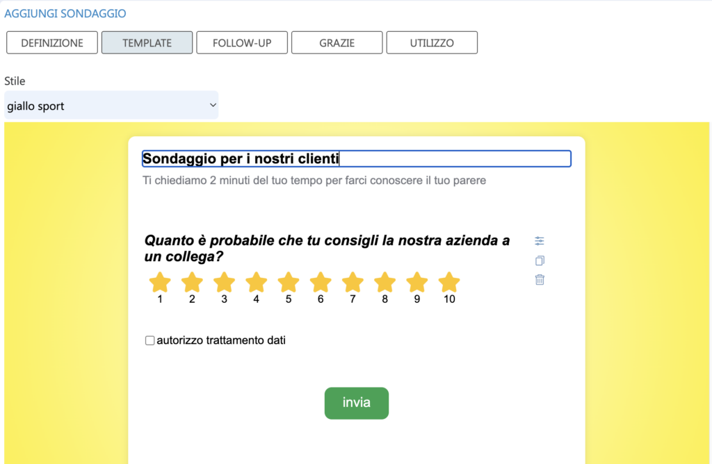 sondaggio soddisfazione clienti