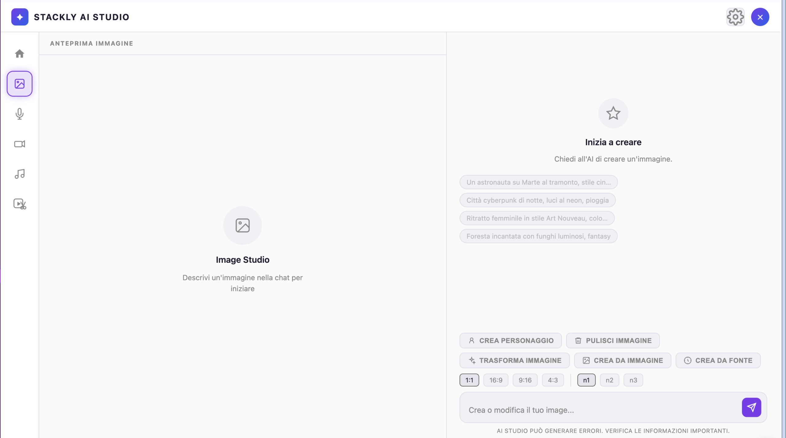Stackly AI IMAGE : generazione immagini con AI